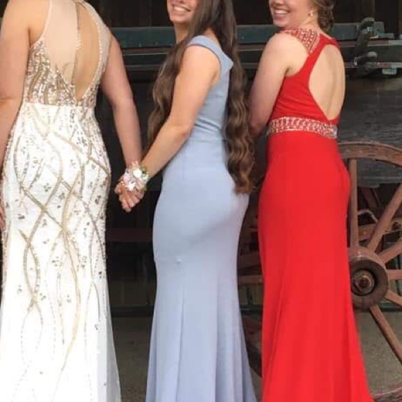 Prom dress. Red, size 14 fits like 12 - Picture 2 of 2